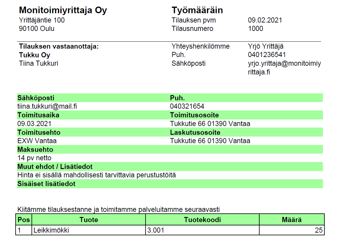 työmääräin